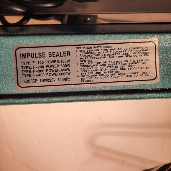 16" PFS-400 Impulse Sealer for PP/PE Bags - Gently Used, Tested, 600W - Picture 5 of 10